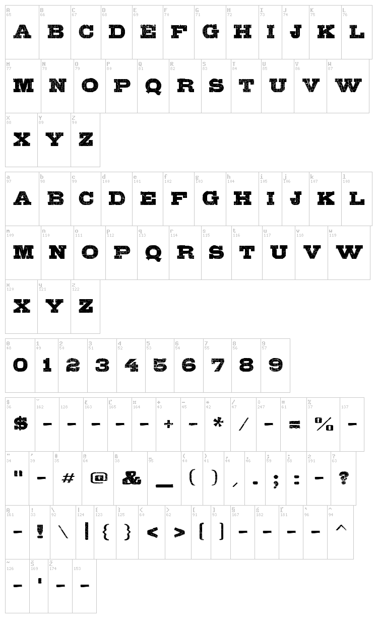 Gipsiero font map